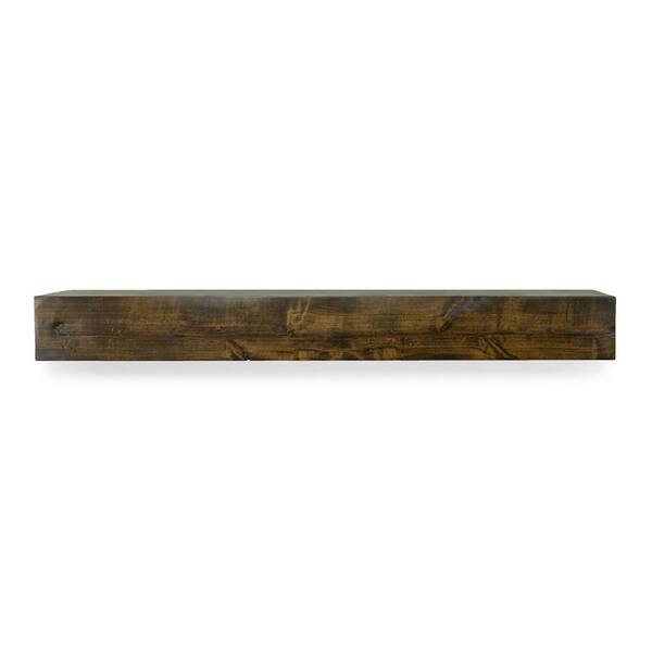 Dogberry Collections Modern Farmhouse 72 in. Dark Chocolate Mantel