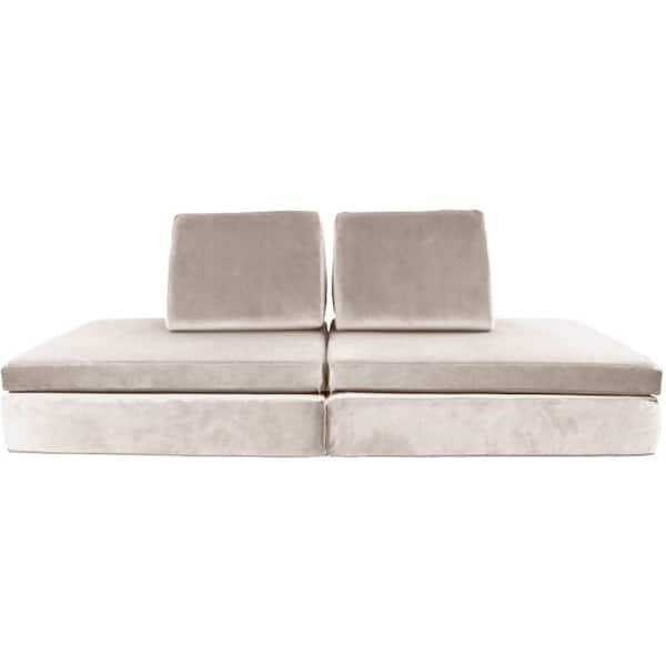 Critter Sitters Lil Lounger Kids Play Couch with 2 Foldable Base Cushions and 2 Triangular Pillows in Lion