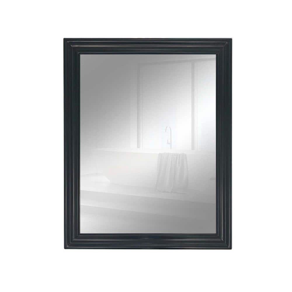 24 in. W x 30 in. H Framed Rectangular Bathroom Vanity Mirror in Dark Gray price history on PriceWatchPro