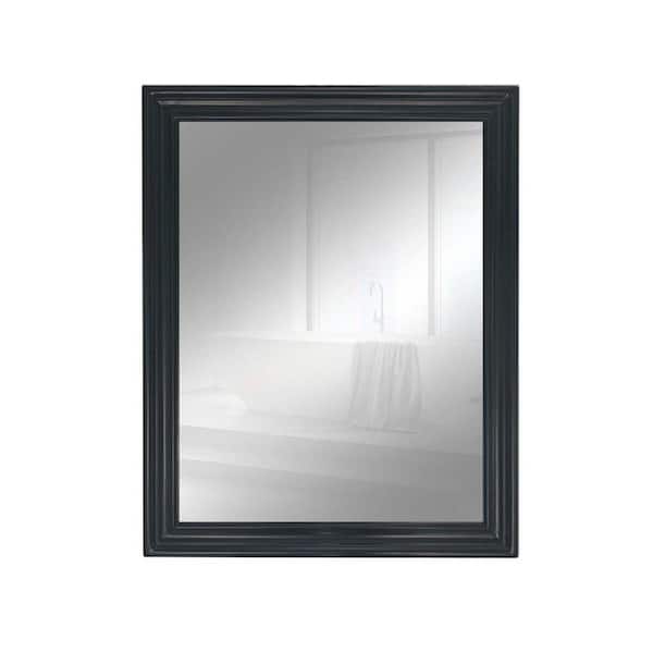 Bellaterra Home 24 in. W x 30 in. H Framed Rectangular Bathroom Vanity Mirror in Dark Gray