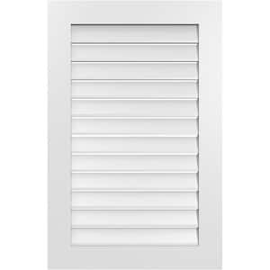 26 in. x 40 in. Vertical Surface Mount PVC Gable Vent: Functional with Standard Frame