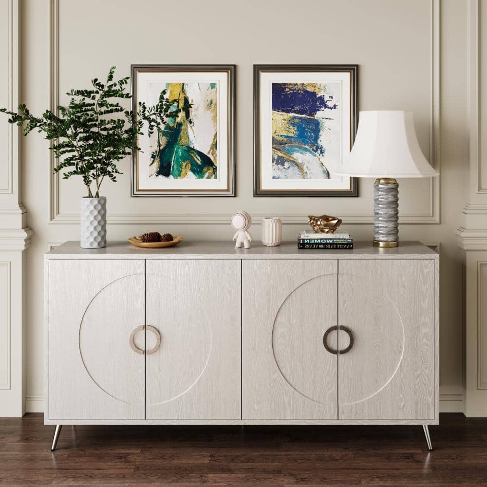 Modern Lacquered Door Wooden Cabinet Sideboard Buffet Server Cabinet Storage Cabinet price history on PriceWatchPro