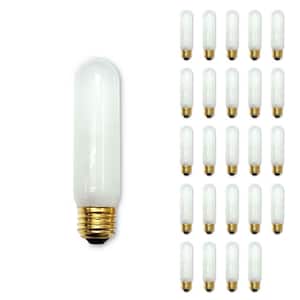 40-Watt 2700K Warm White Light T10 (E26) Medium Screw Base Dimmable Frost Incandescent Light Bulb (25-Pack)