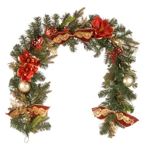 6 ft. x 12 in. Decorative Garland with Ornaments and Bows