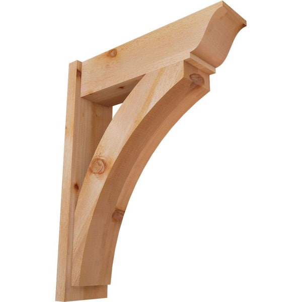 Ekena Millwork 8 in. x 36 in. x 28 in. Thorton Traditional Rough Sawn Western Red Cedar Outlooker