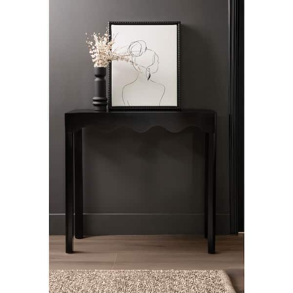 Maida 32 in. Black Rectangle Wood Console Table