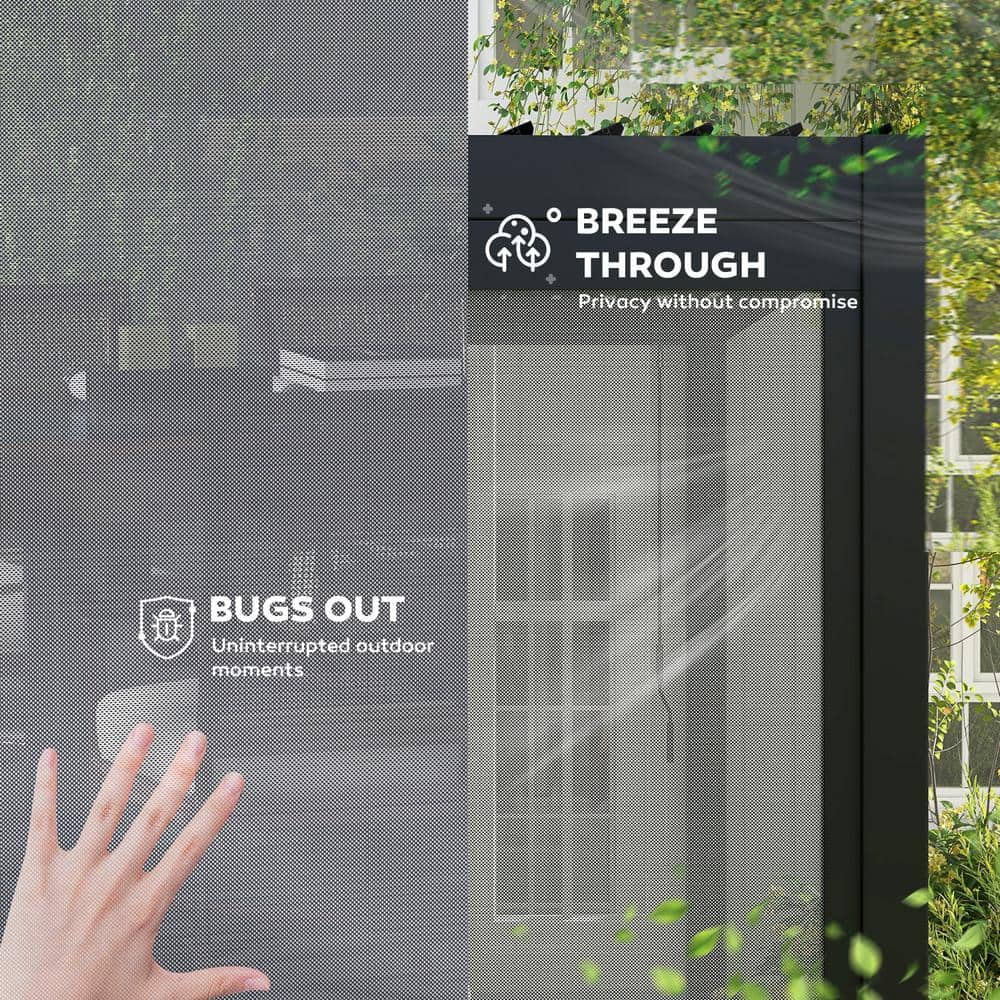 Charcoal Gray 13ft Aluminum Pull Down Privacy Screen for Pergola