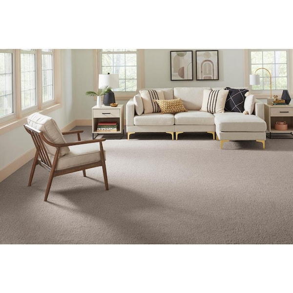 Cleoford Gravel Road Gray 47 oz. Triexta Texture Installed Carpet