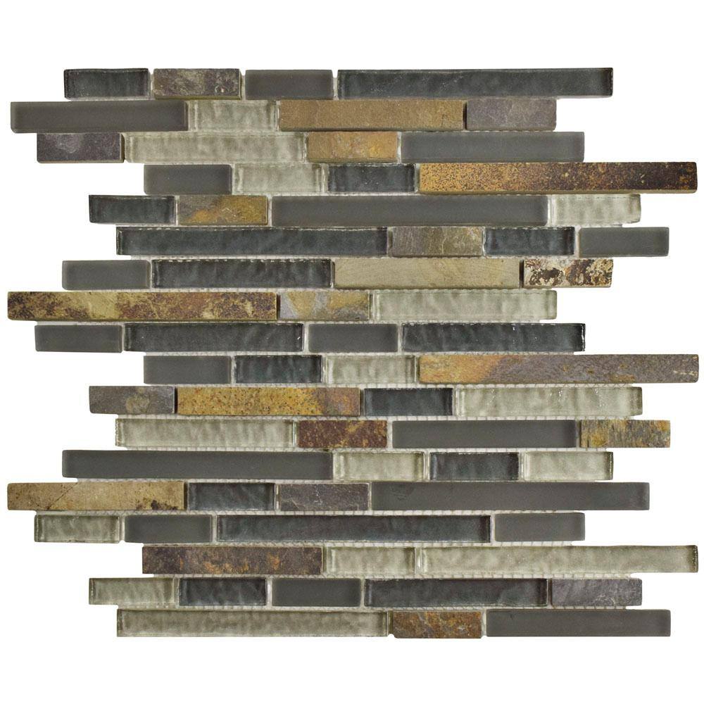 Merola Tile Tessera Piano Wisp 6 in. x 6 in. Glass Mosaic Take Home ...