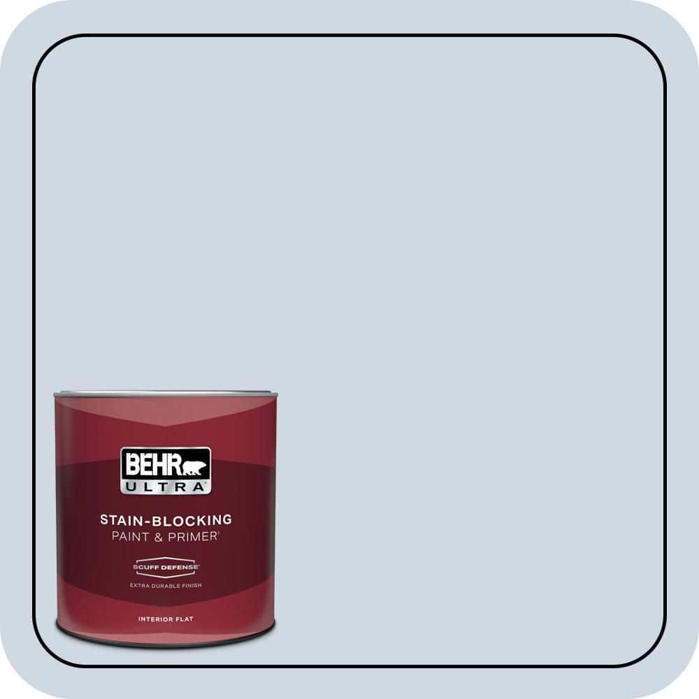 1 qt. #S520-1 Pale Cornflower Extra Durable Flat Interior Paint & Primer product image for price tracking