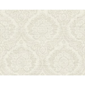 Kauai Beige Damask Paper Strippable Roll Wallpaper (Covers 60.8 sq. ft.)