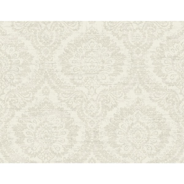 Kenneth James Kauai Beige Damask Beige Wallpaper Sample