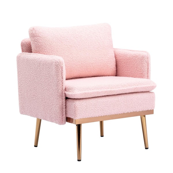 aisword Pink Teddy Chaise Lounge Chair / Accent Chair