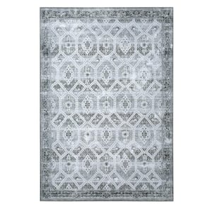 Grey 9 ft. x 12 ft. Persian Vintage Traditional Modern Area Rug