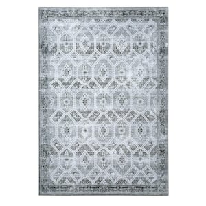 Grey 5 ft. x 7 ft. Persian Vintage Traditional  Modern Area Rug