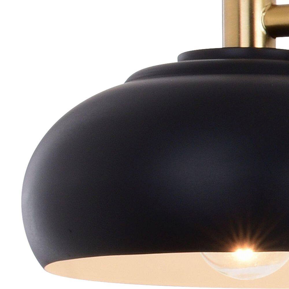 Matte Black and Satin Brass 4-Light Dimmable Vanity Fixture
