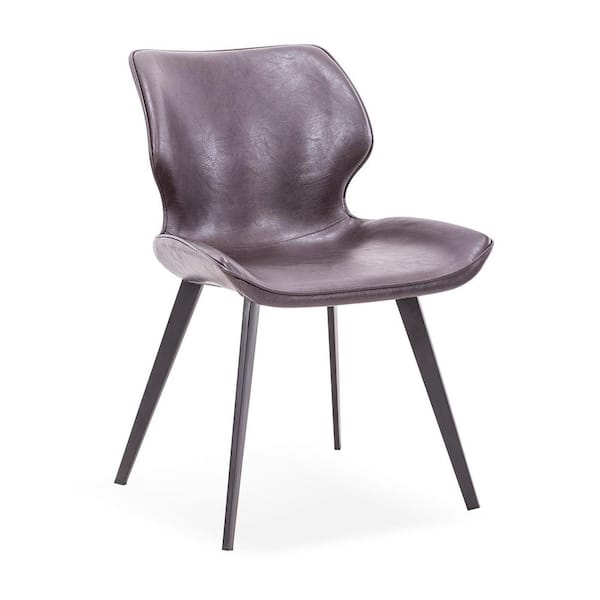 Moira Dark Brown Eco-Leather Dining Chair (Set of 2)