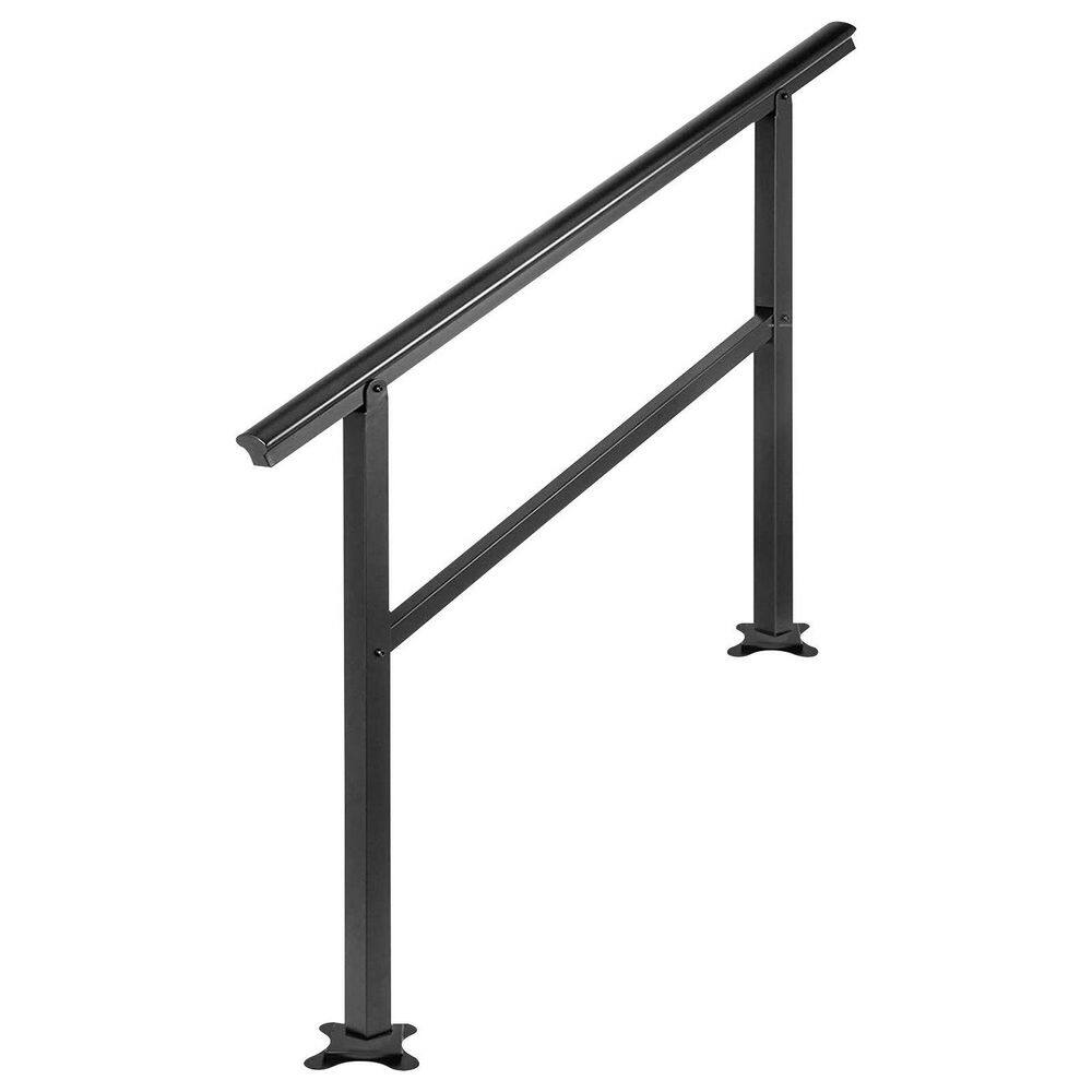 "47.6"" x 35.2"" Aluminum Outdoor Stair Railing, 3-4 Step Transitional Range from 0 to 30° Staircase Handrail with Screw" price history on PriceWatchPro