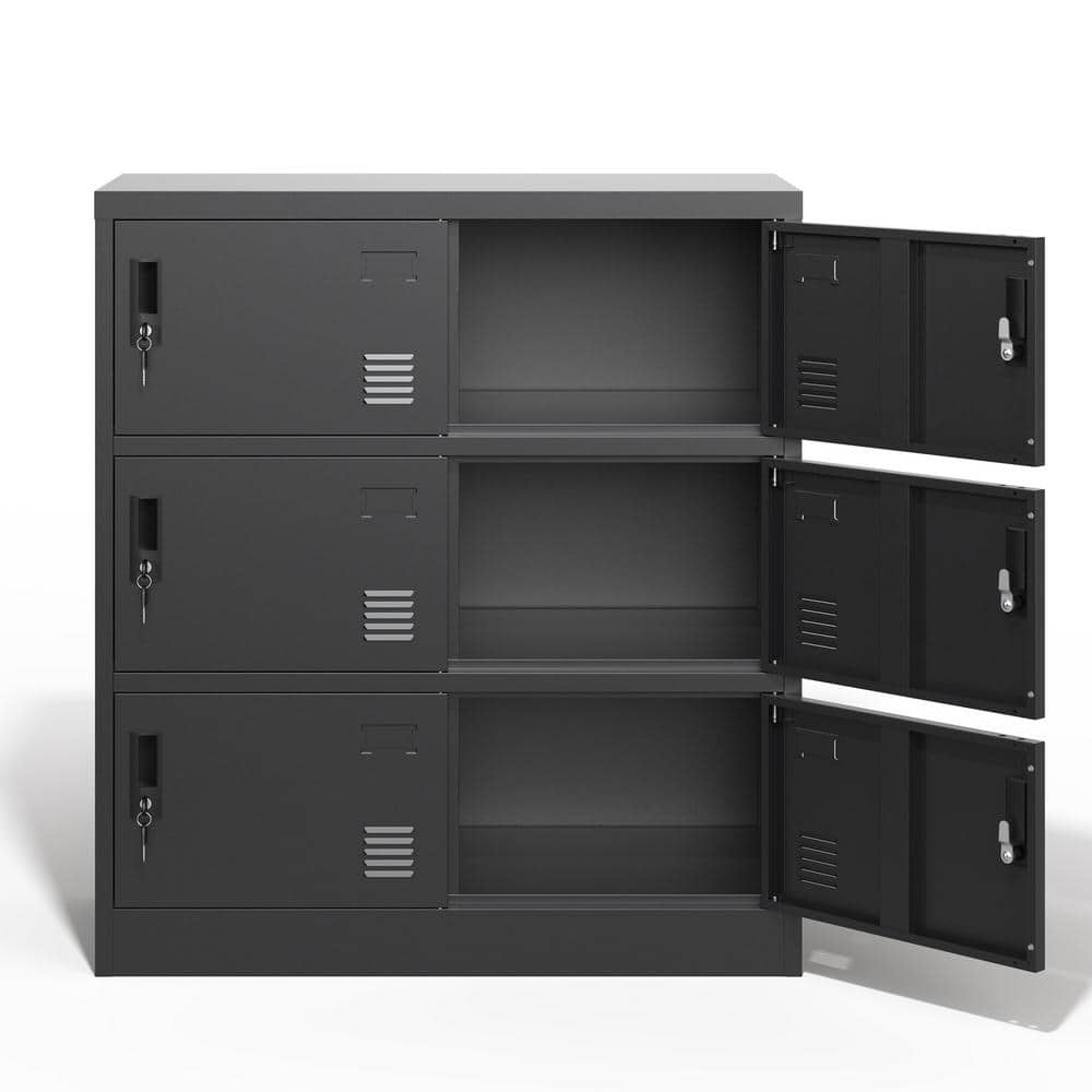 35.4 in. W x 39.4 in. H x 15.7 in. D  Black Freestanding Cabinet Employee Lockers with 6-Door and Card Slot price history on PriceWatchPro