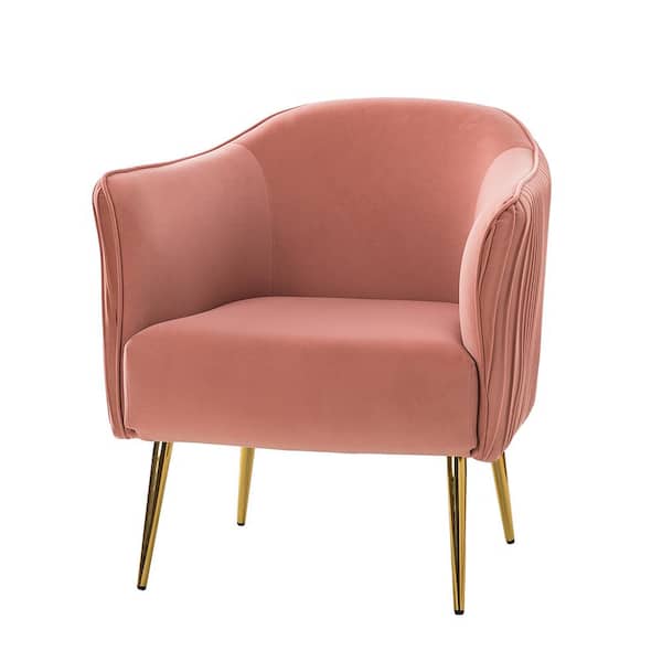 JAYDEN CREATION Juliis Pink Barrel Chair with Metal Legs