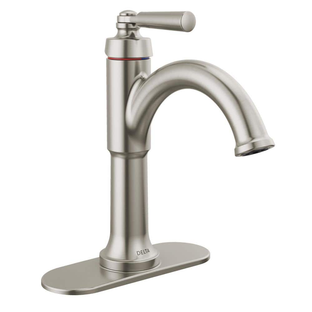 Delta Saylor Single Handle Single Hole Bathroom Faucet In Stainless   Stainless Delta Single Hole Bathroom Faucets 535 Ssmpu Dst 64 1000 