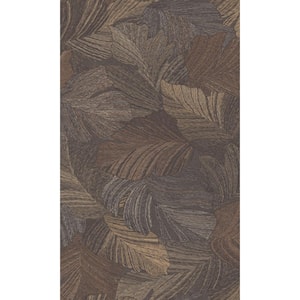 Brown Charming Leaves Tropical All Over Printed Non Woven Non-Pasted Textured Wallpaper 57 Sq. Ft.