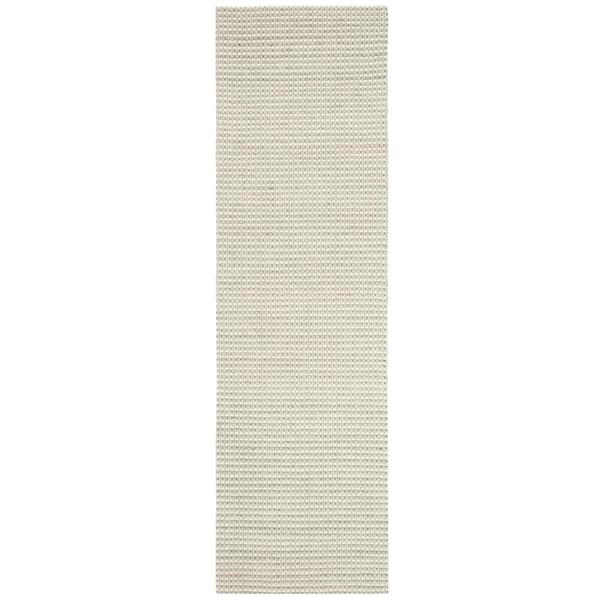 Natura Silver/Ivory 2 ft. x 20 ft. Striped Solid Color Gradient Runner Rug