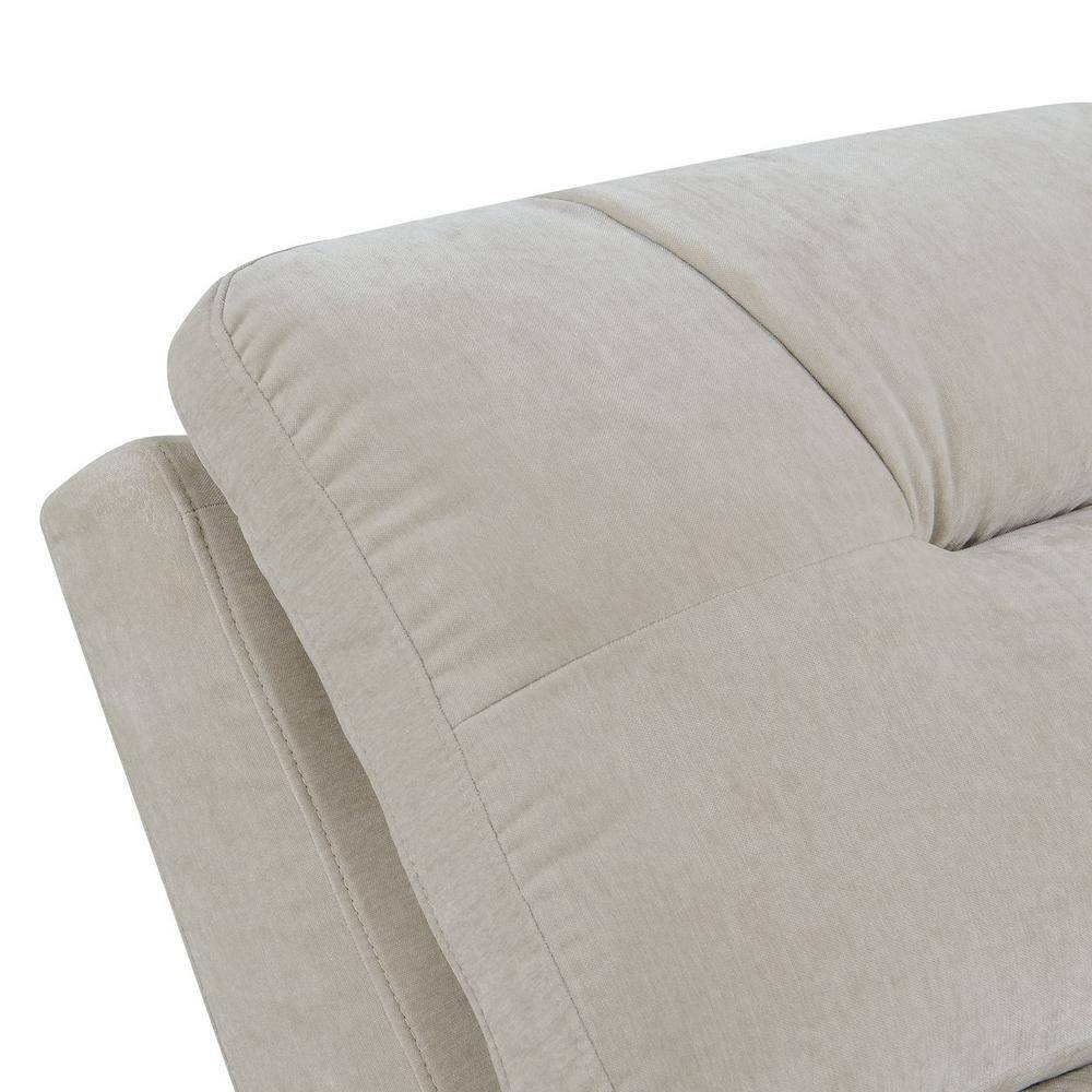 Beige Microfiber Square Tufted Chaise Lounge