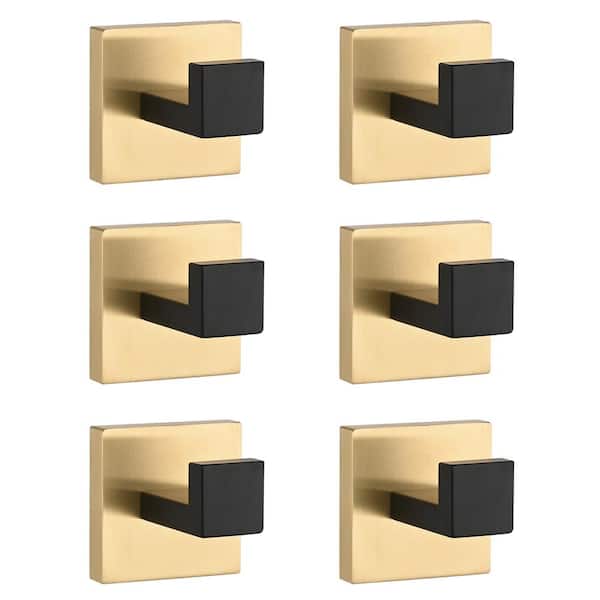 6 -Piece Bath Hardware Set with Mounting Hardware in Gold and Matte Black