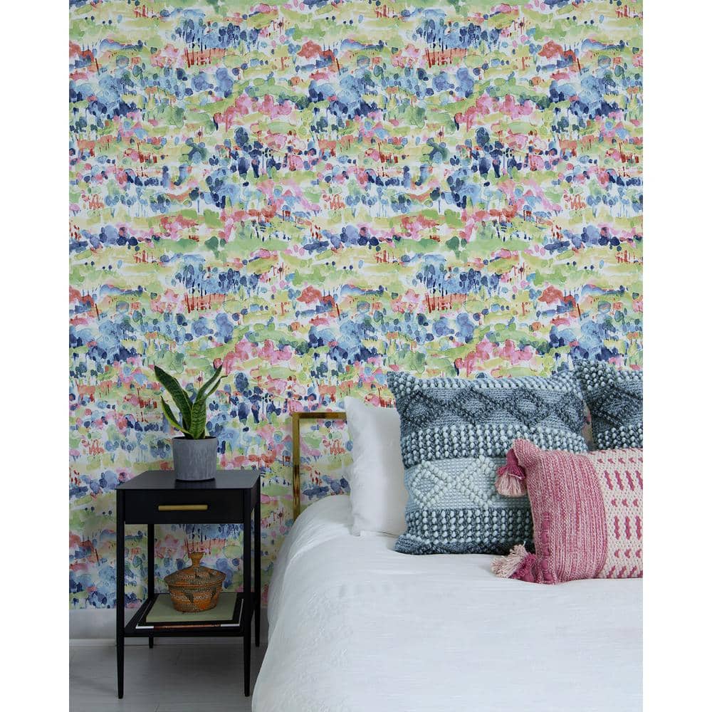 Spring Abstract Watercolor Peel and Stick Vinyl Wallpaper