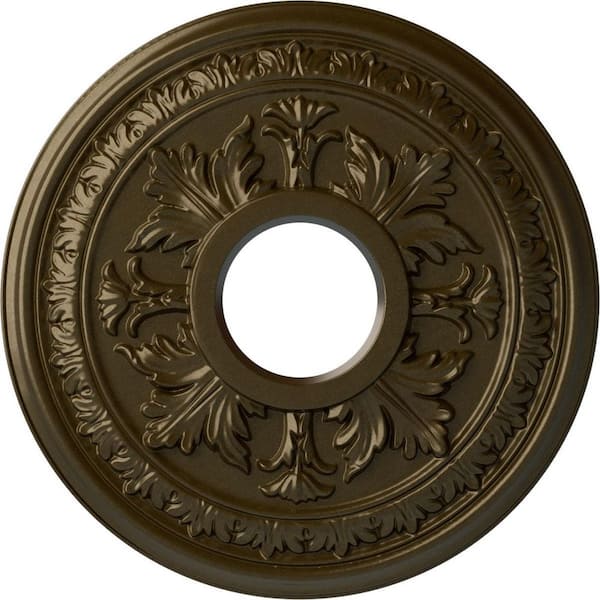 Ekena Millwork 1-1/2" x 15-3/8" x 15-3/8" Polyurethane Baltimore Ceiling Medallion, Brass