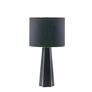Athena 22 in. Black Geometric Ceramic Table Lamp