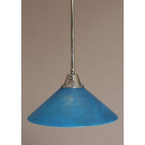 Unbranded Sparta 100-Watt 1-Light Chrome Bowl Mini Pendant Light with Glass Shade