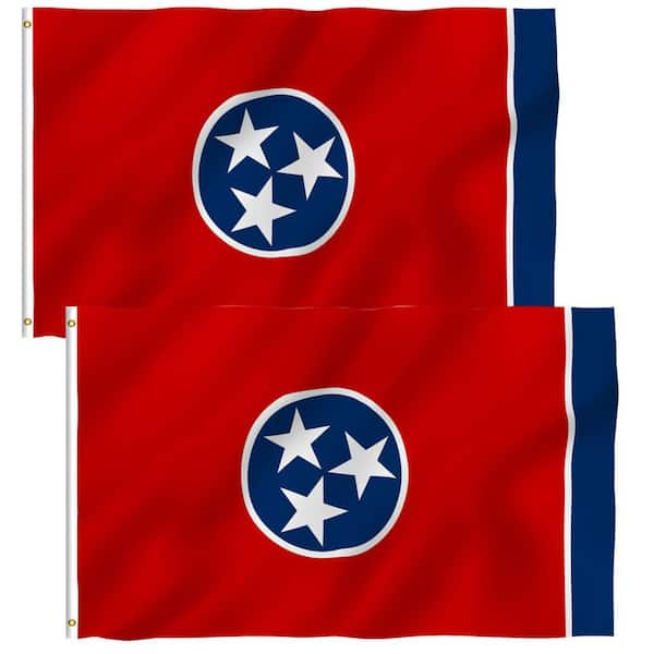 3 ft. x 5 ft. Polyester Tennessee State Flag-Tennessee TN Flags (2-Pack)