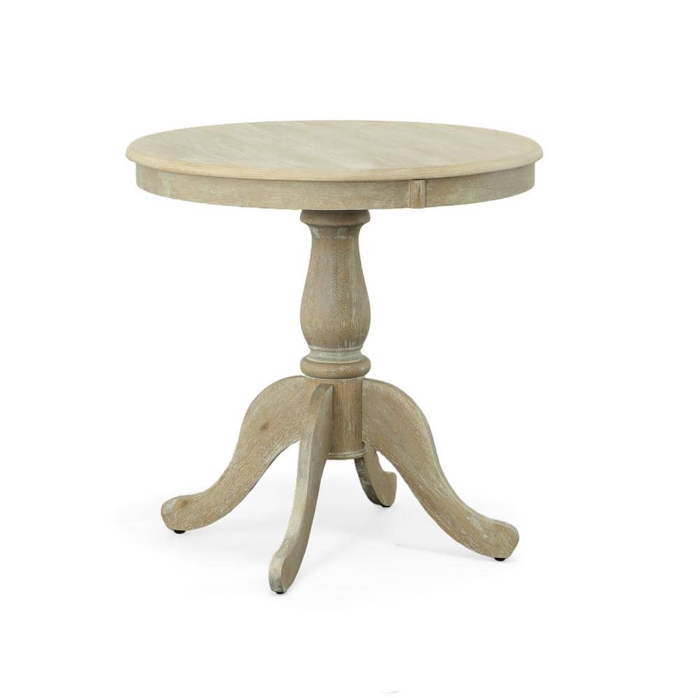 Fairview Natural Driftwood Round Pedestal Dining Table, 30" Wood