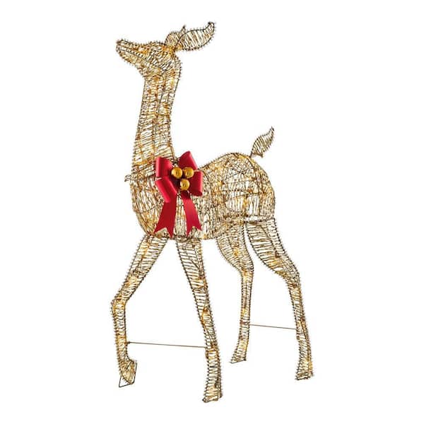4 ft. Polar Wishes LED Golden Doe Holiday Yard Decoration Y41