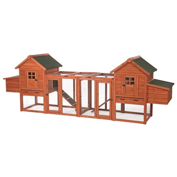 TRIXIE 123.5 in. L x 27.5 in. W x 42.5 in. H Chicken Coop Duplex with Outdoor Run