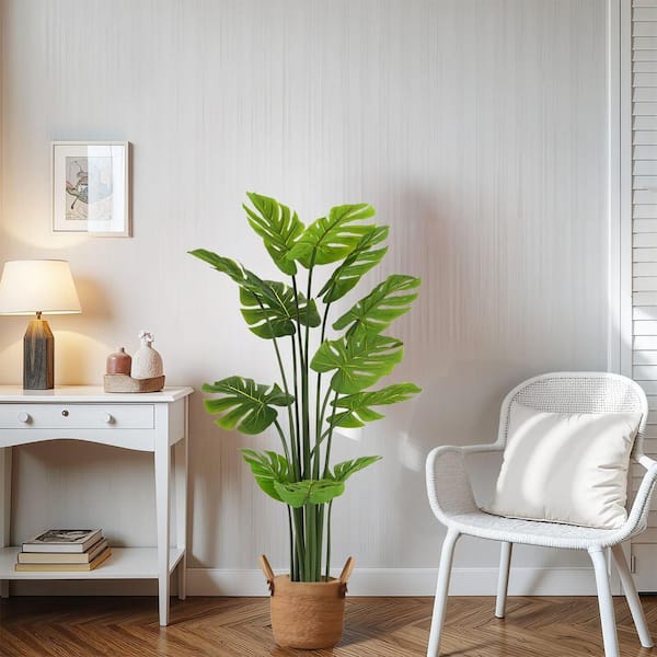 OPICUTE 57 in. Artificial Monstera Deliciosa Plant with Black Plastic Pot  N772P286778G - The Home Depot