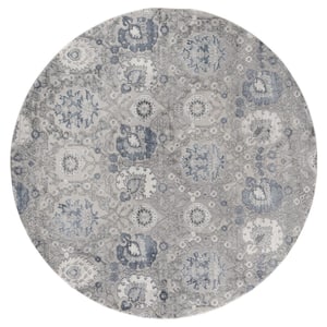 Cascades Olallie Blue 7 ft. 10 in. x 7 ft. 10 in. Round Rug