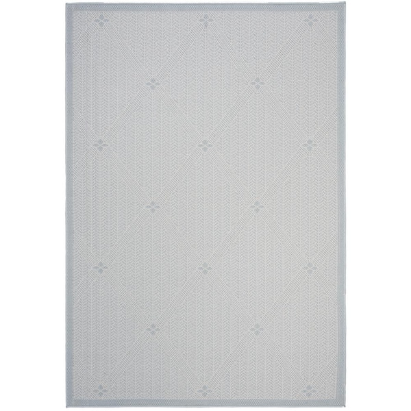 SAFAVIEH Bermuda Light Blue/Ivory 9 ft. x 12 ft. Geometric Indoor/Outdoor Patio  Area Rug