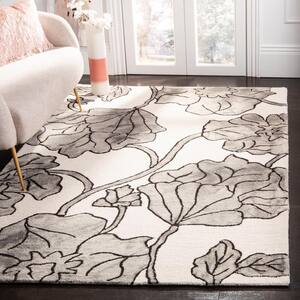 Dip Dye Ivory/Light Grey Doormat 2 ft. x 3 ft. Floral Area Rug