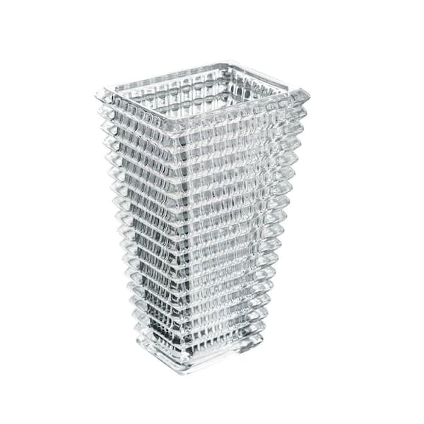 A & B Home 9.1 in. Clear Glass Square Decorative Vase