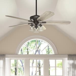 Newbury 60 in. Indoor Onyx Bengal Ceiling Fan with Remote and Light Kit