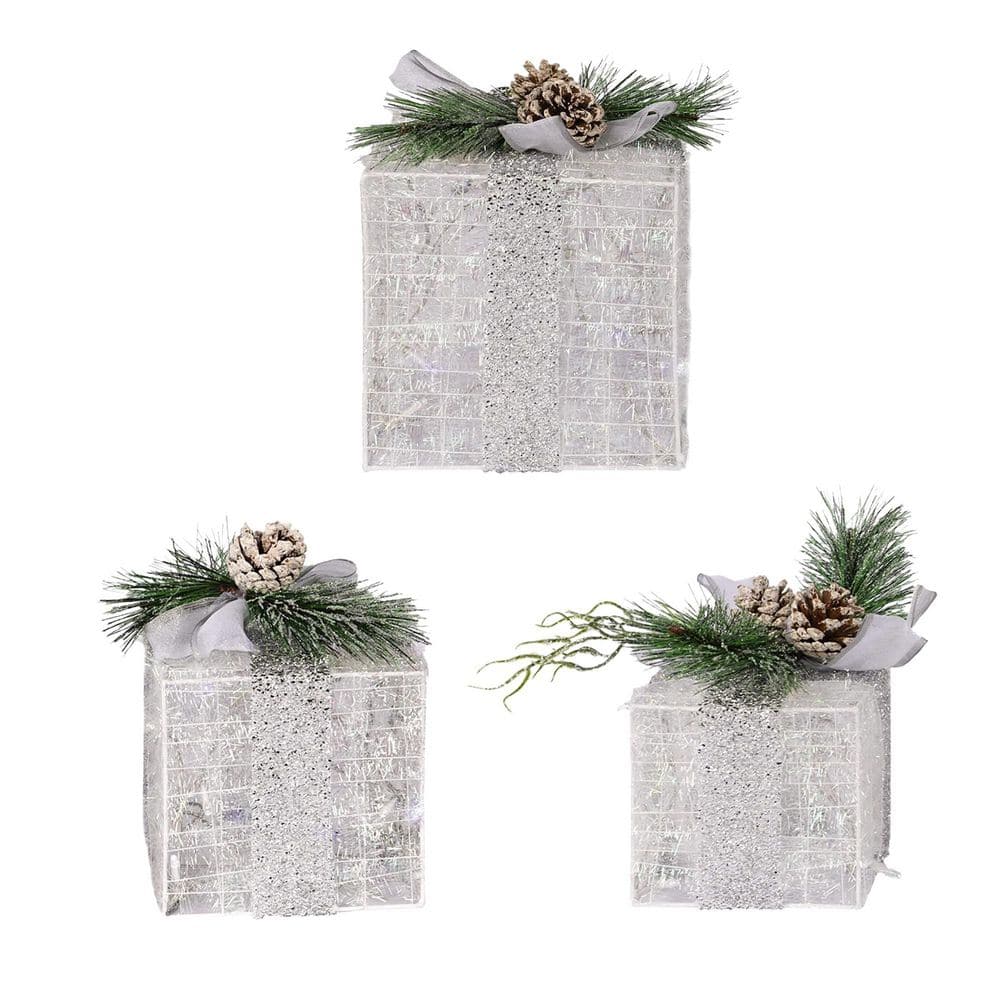 3 Pack Outdoor Warm White Christmas Lighted Gift Boxes, Pre-lit 60 LED Light for Christmas Home Yard Lawn Decor price history on PriceWatchPro