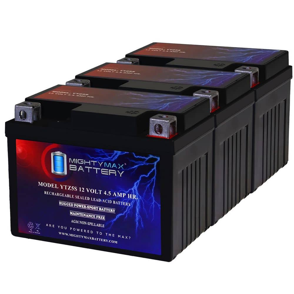 MIGHTY MAX BATTERY YTZ5S-12-Volt 4.5 AH, 65 CCA, Rechargeable