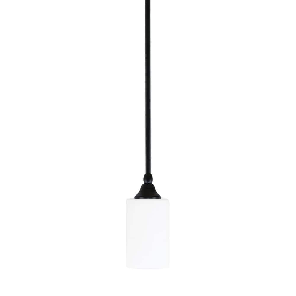 Sparta 100-Watt 1-Light Matte Black Shaded Pendant Light Mini Pendant with 