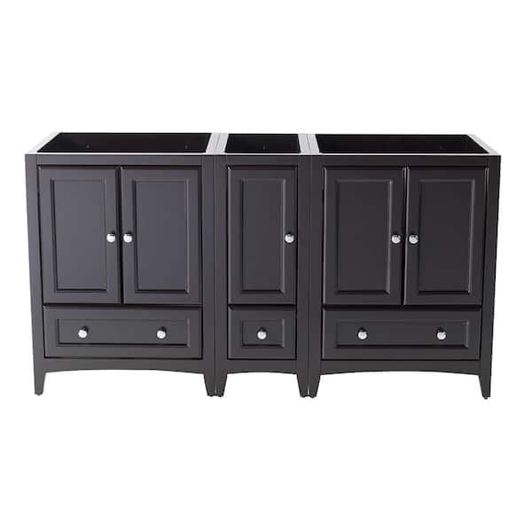 Fresca Oxford 60 in. Traditional Double Bathroom Vanity Cabinet in Espresso