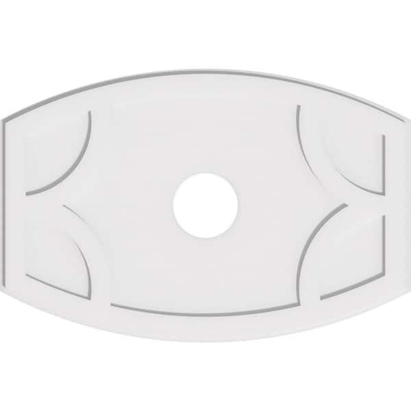 Ekena Millwork 38 in. W x 25-3/8 in. H x 6 in. ID x 1 in. P Kailey Architectural Grade PVC Contemporary Ceiling Medallion
