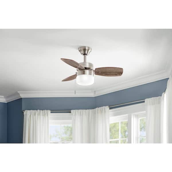 Triplicity 30 in. Indoor Brushed Nickel Ceiling Fan with Light