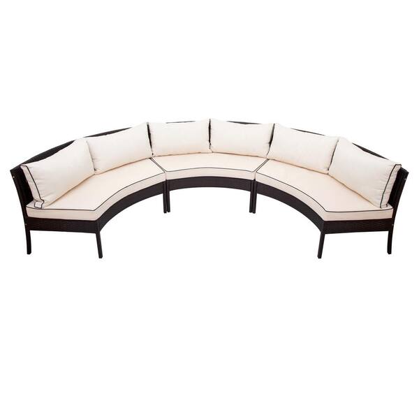 3 Piece Wicker Outdoor Sectional, Katerina Outdoor Furniture